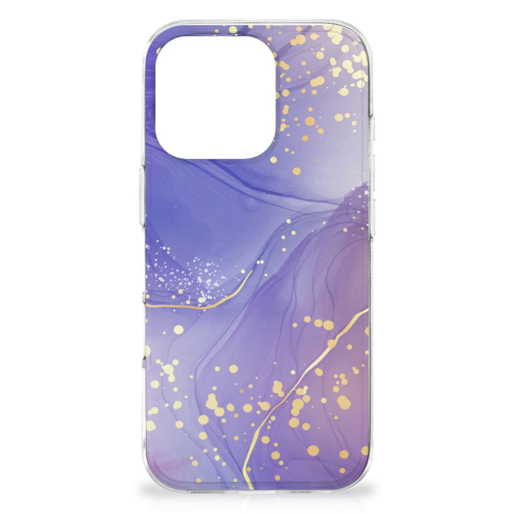 iPhone 16 Pro hoesje maken Watercolor Paars achterkant