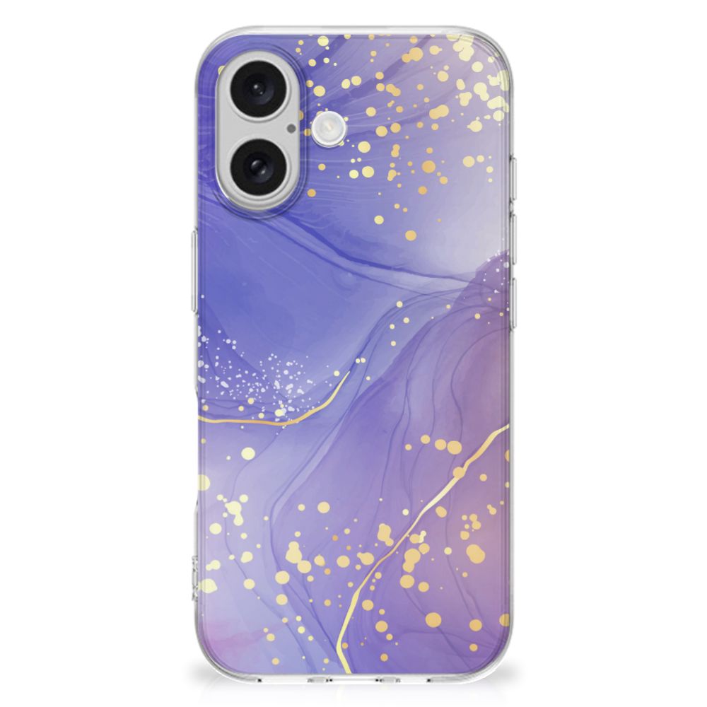 iPhone 16 Hoesje maken Watercolor Paars achteraanzicht