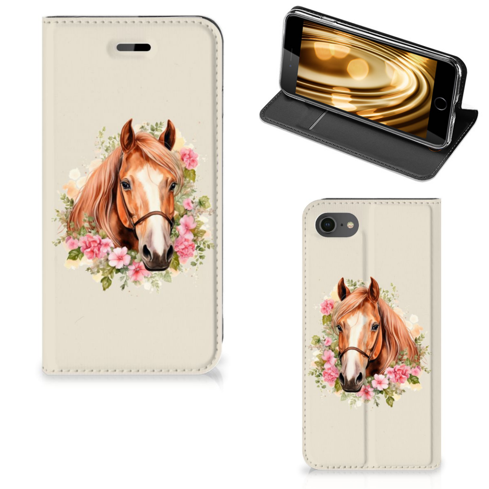 Hoesje maken voor iPhone 7 | 8 | SE (2020) | SE (2022) Paard design paard voorzijde