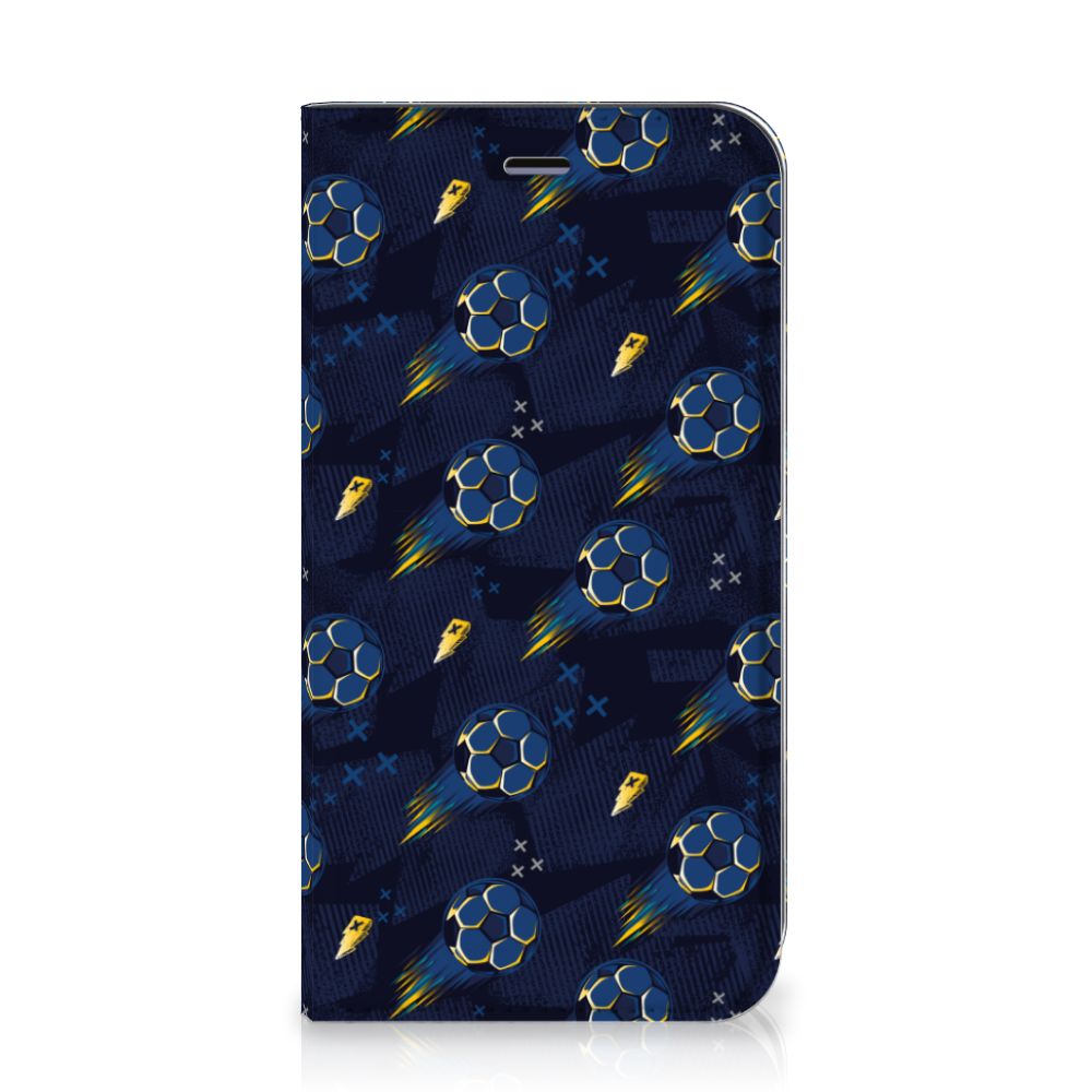 Hoesje met Magneet voor Apple iPhone 11 Voetbal, met voetbaldetails op een donkere achtergrond ⚽