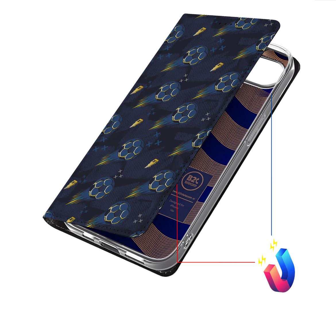 Apple iPhone 16e Hoesje met Magneet Voetbal aanzicht
