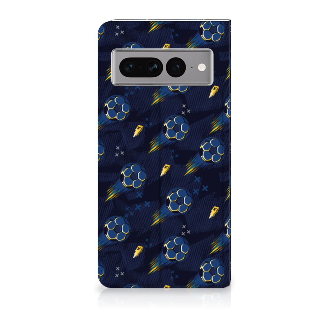 Google Pixel 7 Pro Hoesje met Magneet Voetbal design aanzicht