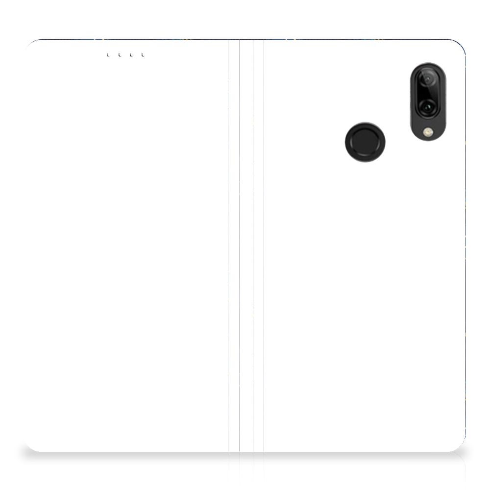 Hoesje met Magneet voor Huawei P Smart (2019) Voetbal achterzijde wit