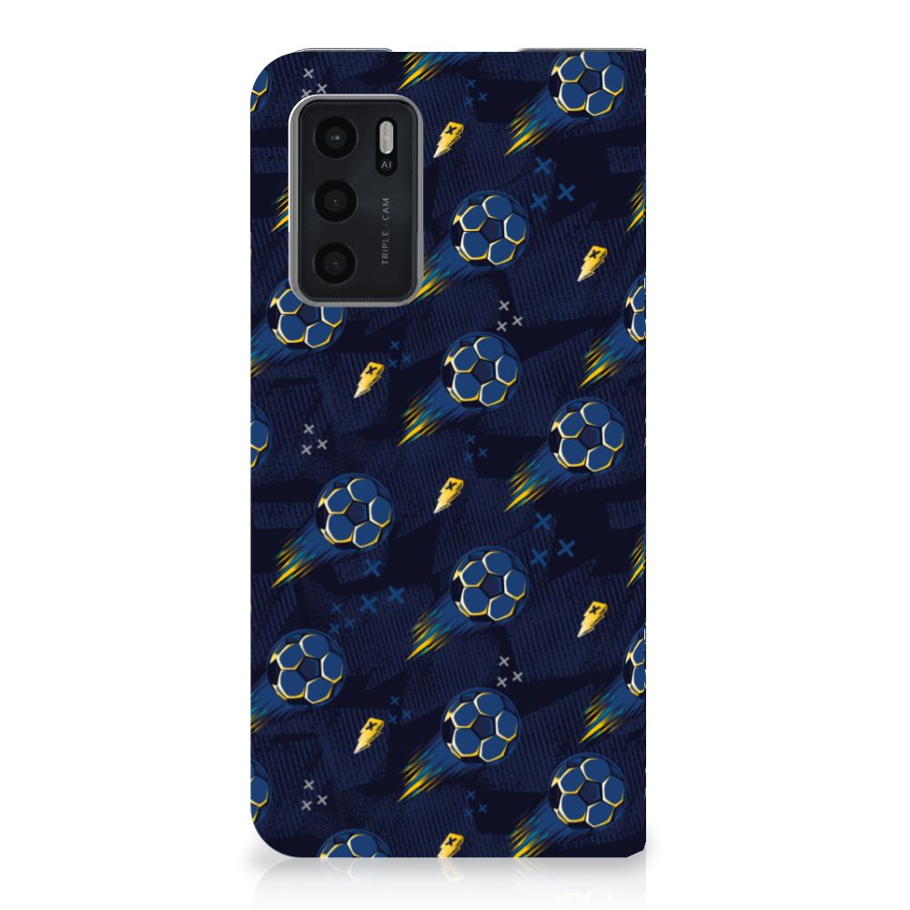 OPPO A54s Hoesje met Magneet Voetbal achterkant