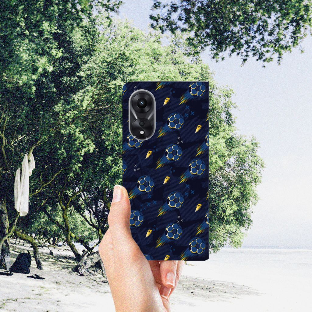 OPPO A78 A58 5G Hoesje met Magneet Voetbal achterzijde