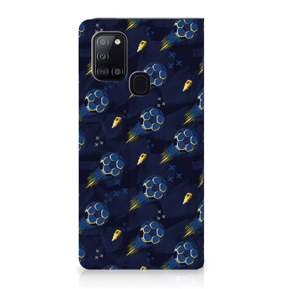 Hoesje met Magneet voor Samsung Galaxy A21s Voetbal met leuk design, ideaal als cadeau voor voetbalfans ⚽