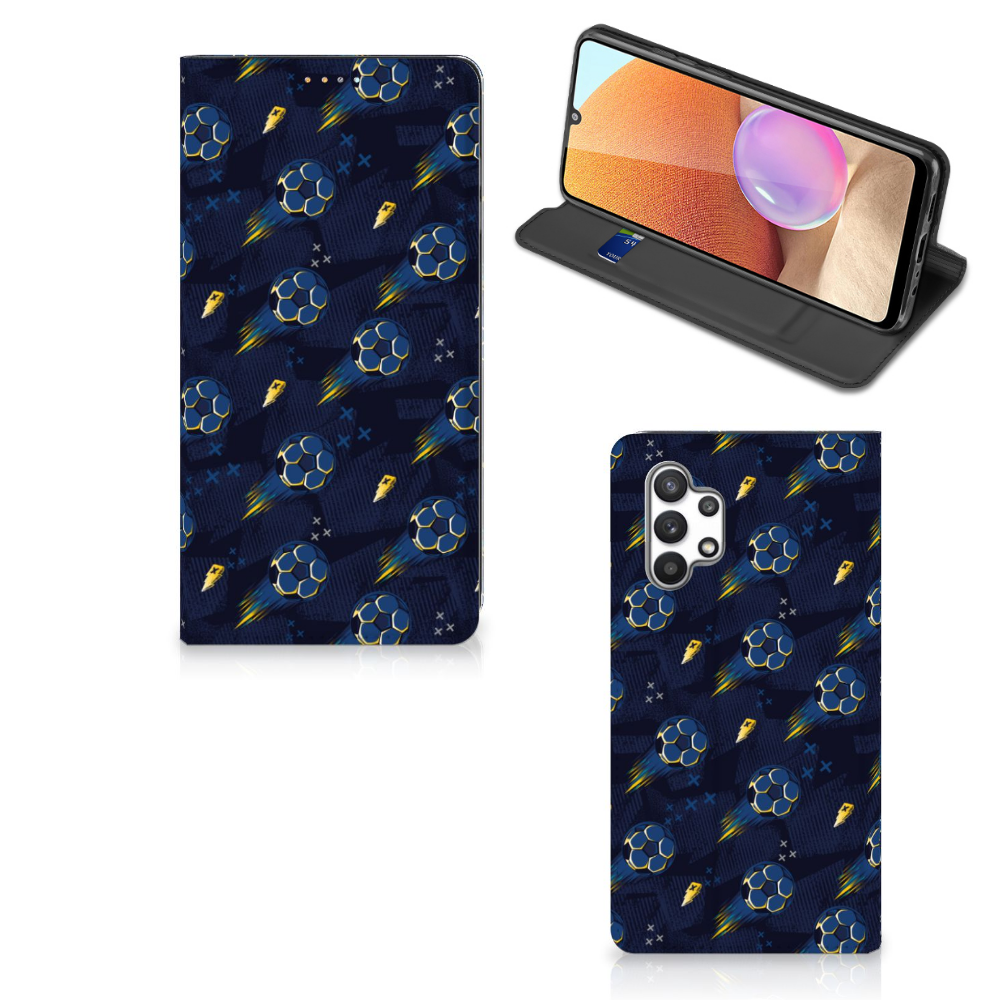 Samsung Galaxy A32 Hoesje met Magneet Voetbal aanzicht