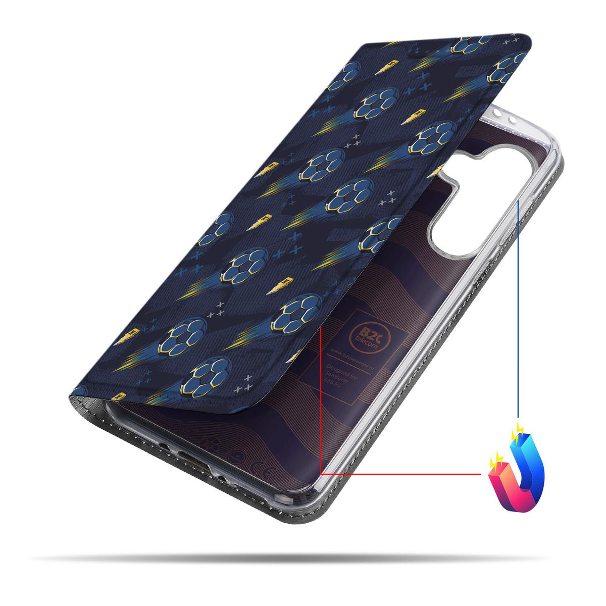 Samsung Galaxy A56 Hoesje met Magneet A36 Voetbal zijaanzicht
