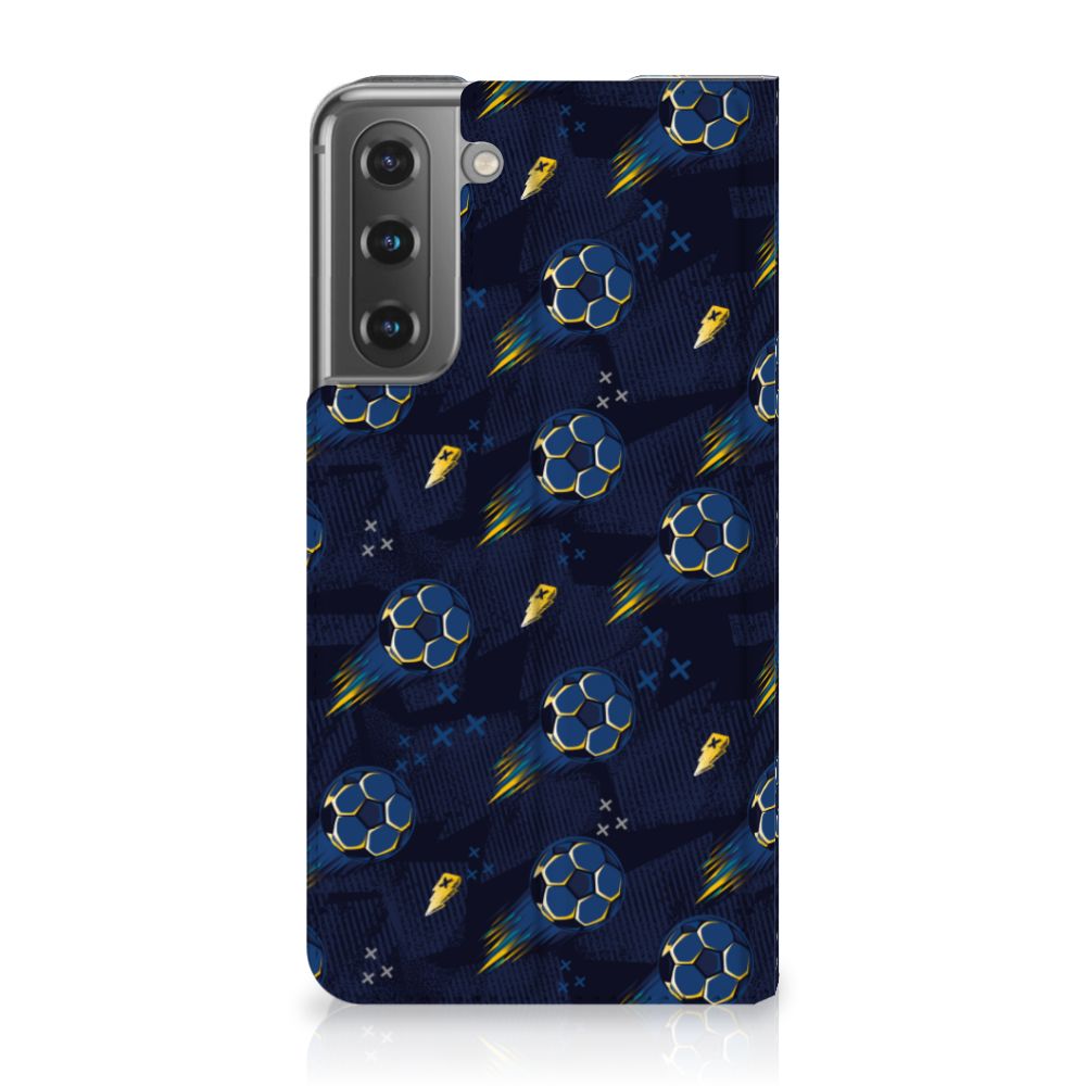 Samsung Galaxy S21 FE Hoesje met Magneet Voetbal aanzicht