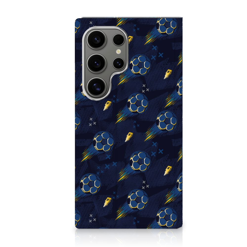 Hoesje met Magneet voor Samsung Galaxy S24 Ultra Voetbal in stijlvol voetbaldesign, perfect als cadeau! ⚽️