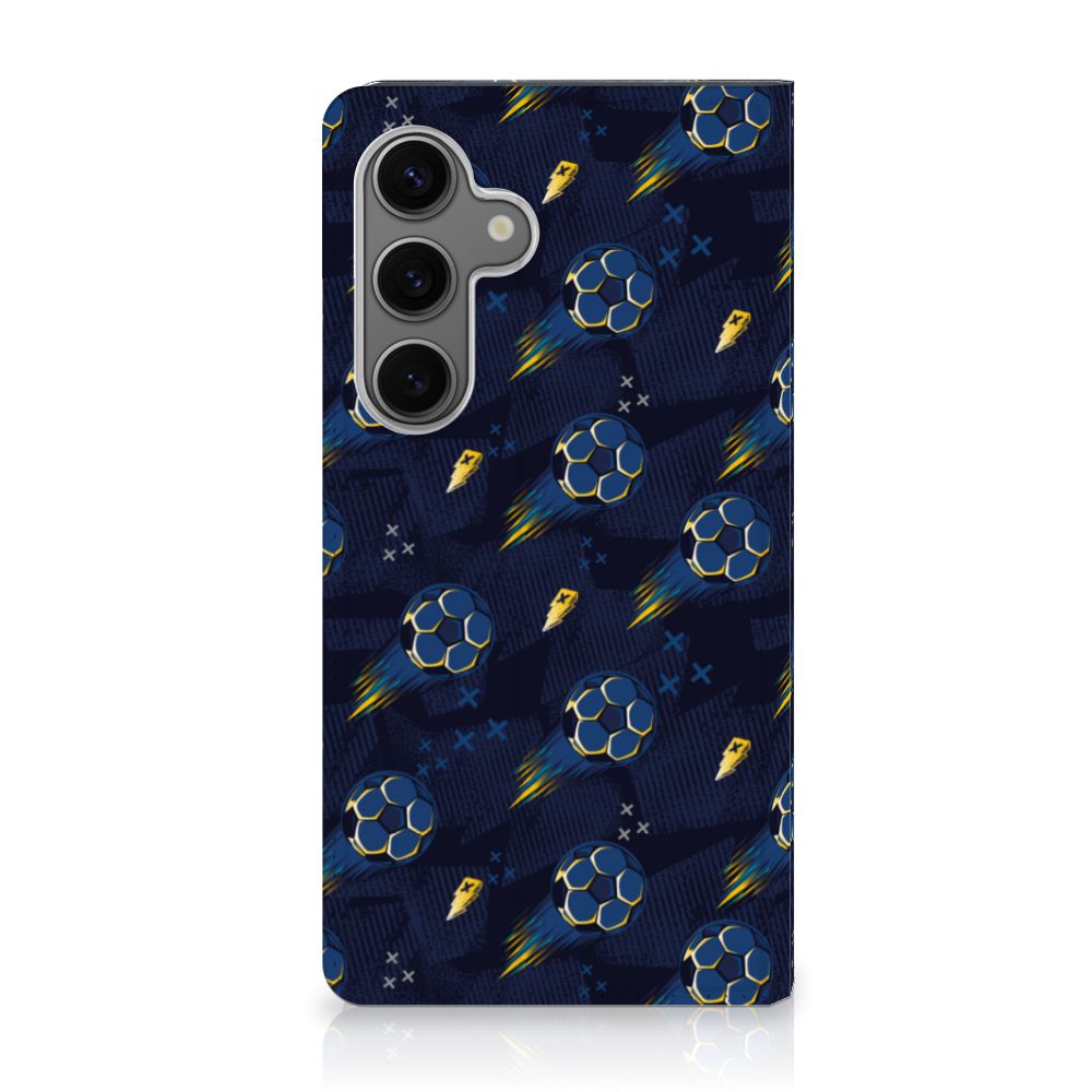 Hoesje met Magneet voor Samsung Galaxy S24 Voetbal met een kleurrijk voetbal design ⚽ voor optimale bescherming en duurzaamheid.