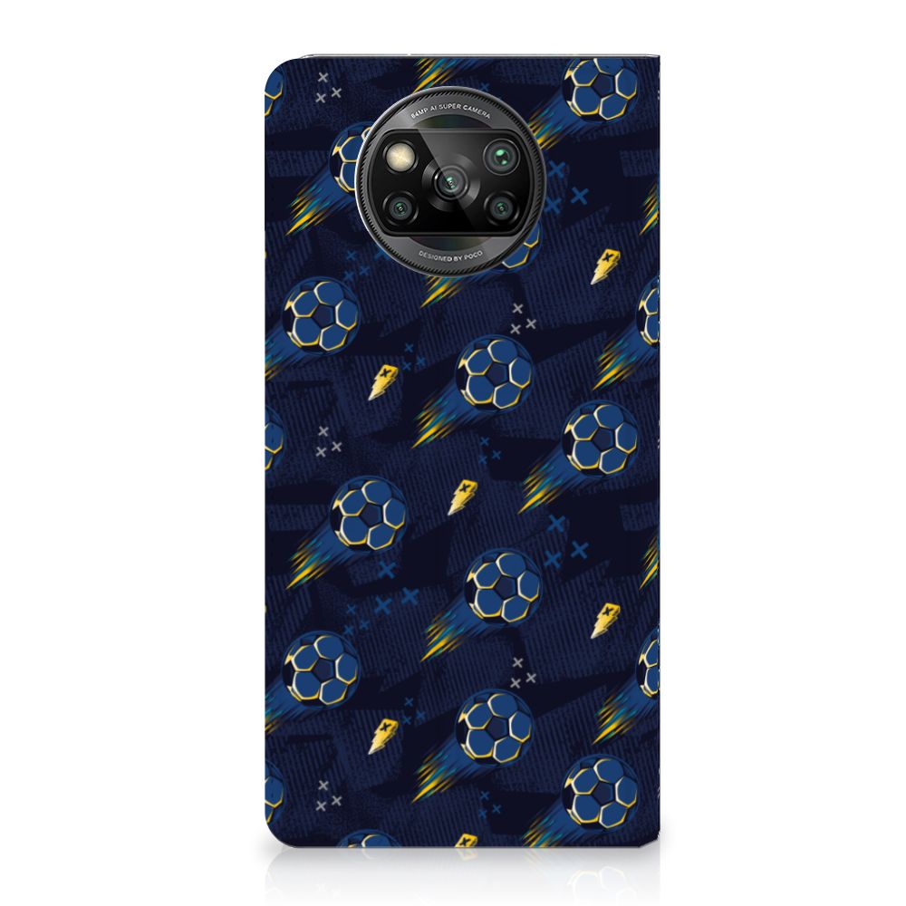 Xiaomi Poco X3 Pro Hoesje met Magneet Voetbal vooraanzicht