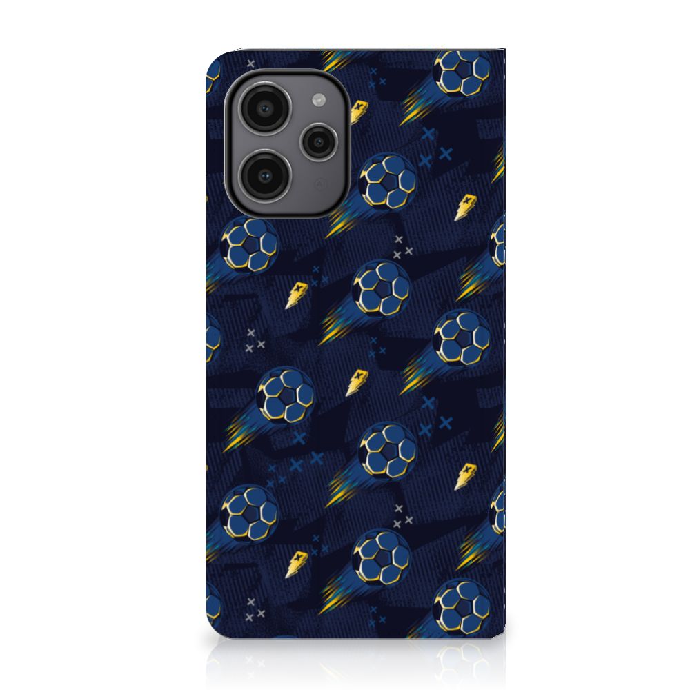 Hoesje met Magneet voor Xiaomi Redmi 12 4G Voetbal met kleurrijk voetbalontwerp, perfect cadeau en duurzame bescherming!