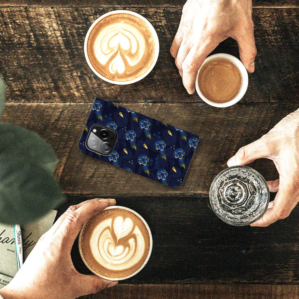 iPhone 14 Pro hoesje met magneet voetbal bovenaanzicht