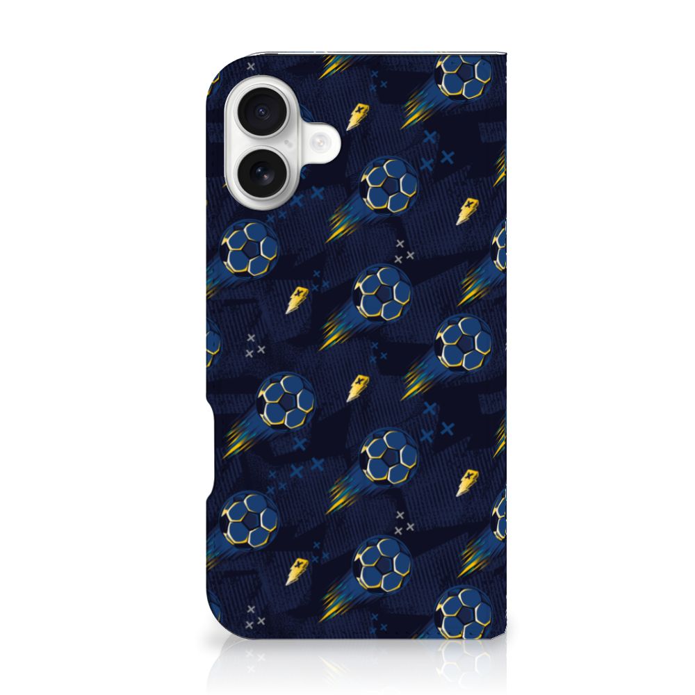 iPhone 16 Plus Hoesje met Magneet voor iPhone 16 Plus Voetbal achterkant