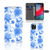 Hoesje voor Apple iPhone 11 Pro Max Flowers Blue met mooie blauwe bloemen en pasjeshouder. 🌸