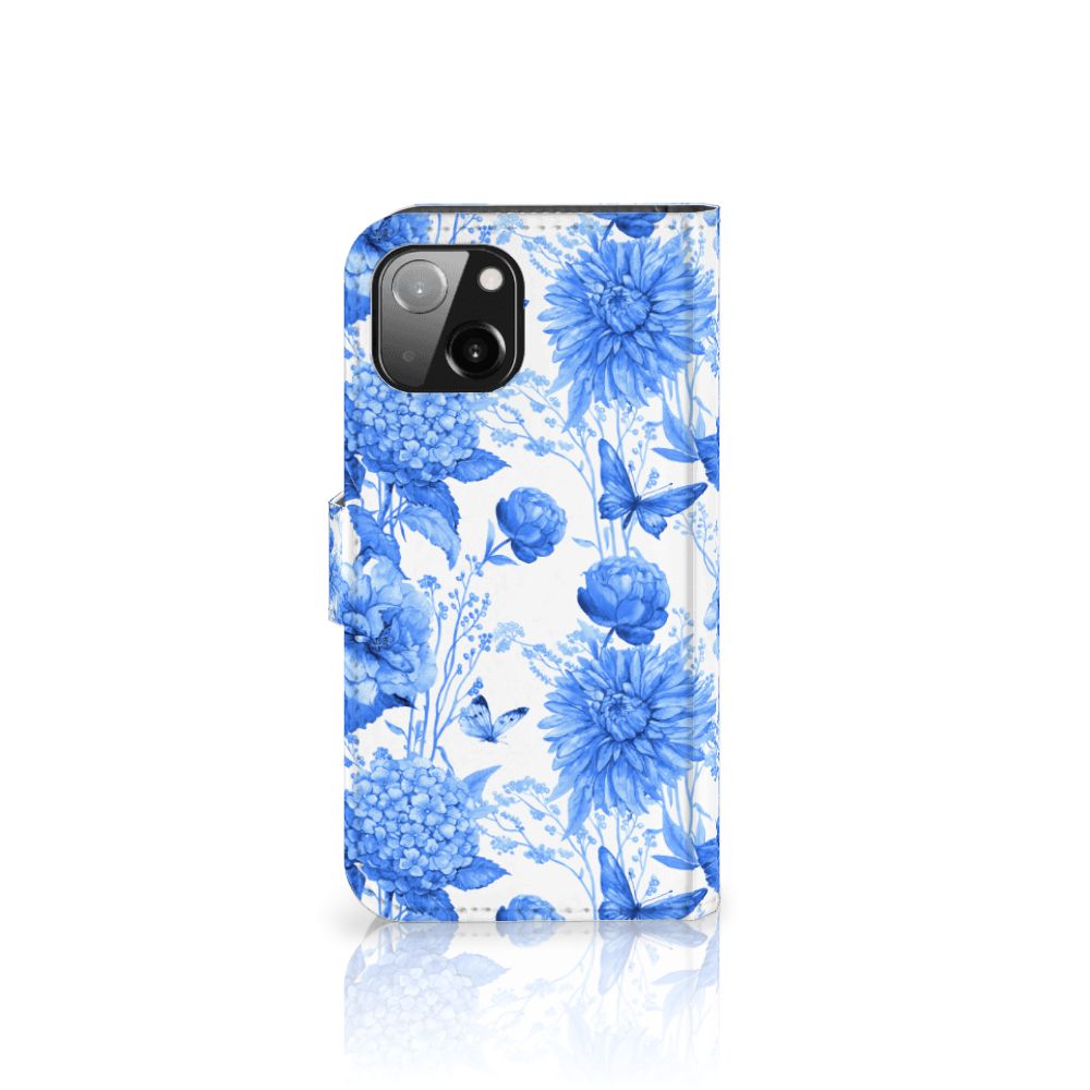 Hoesje voor Apple iPhone 13 Flowers Blue met mooie blauwe bloemenprint 🌸.