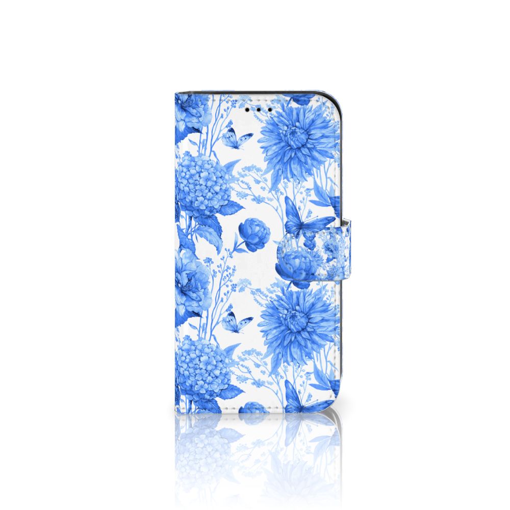 Hoesje voor Apple iPhone 13 Flowers Blue met prachtig Delftsblauw bloemenontwerp 🌼.