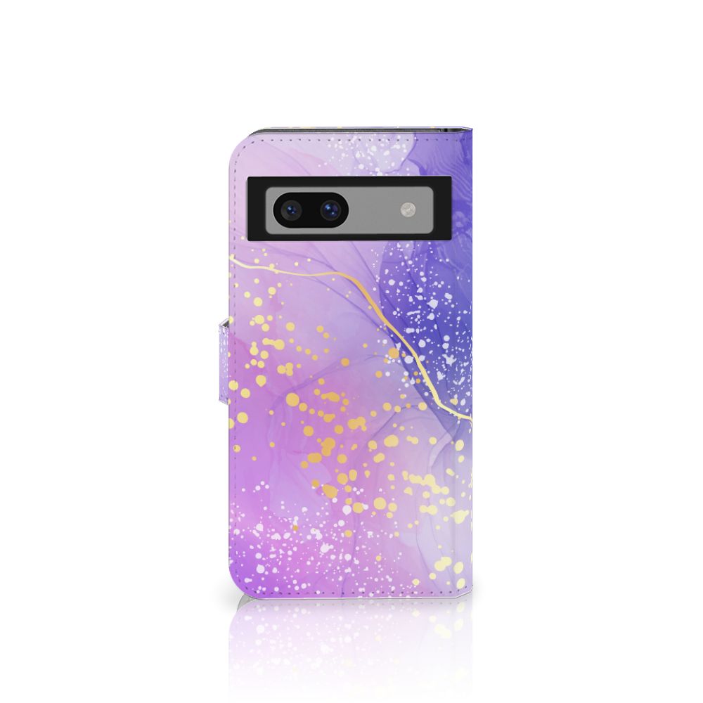 Google Pixel 7A hoesje Watercolor Paars aanzicht voorzijde