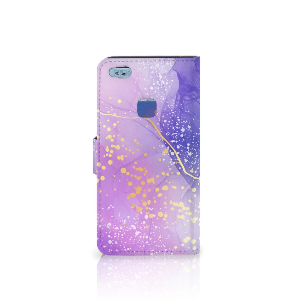 Huawei P10 Lite hoesje Watercolor Paars achterkant