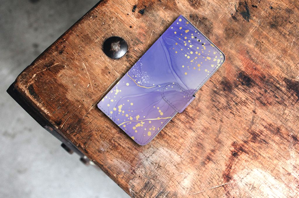 Huawei P10 Lite hoesje Watercolor Paars bovenkant