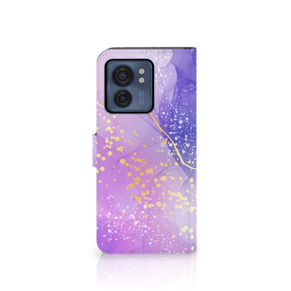 Hoesje voor Motorola Edge 40 Watercolor Paars met kleurrijk design en bescherming voor je smartphone.