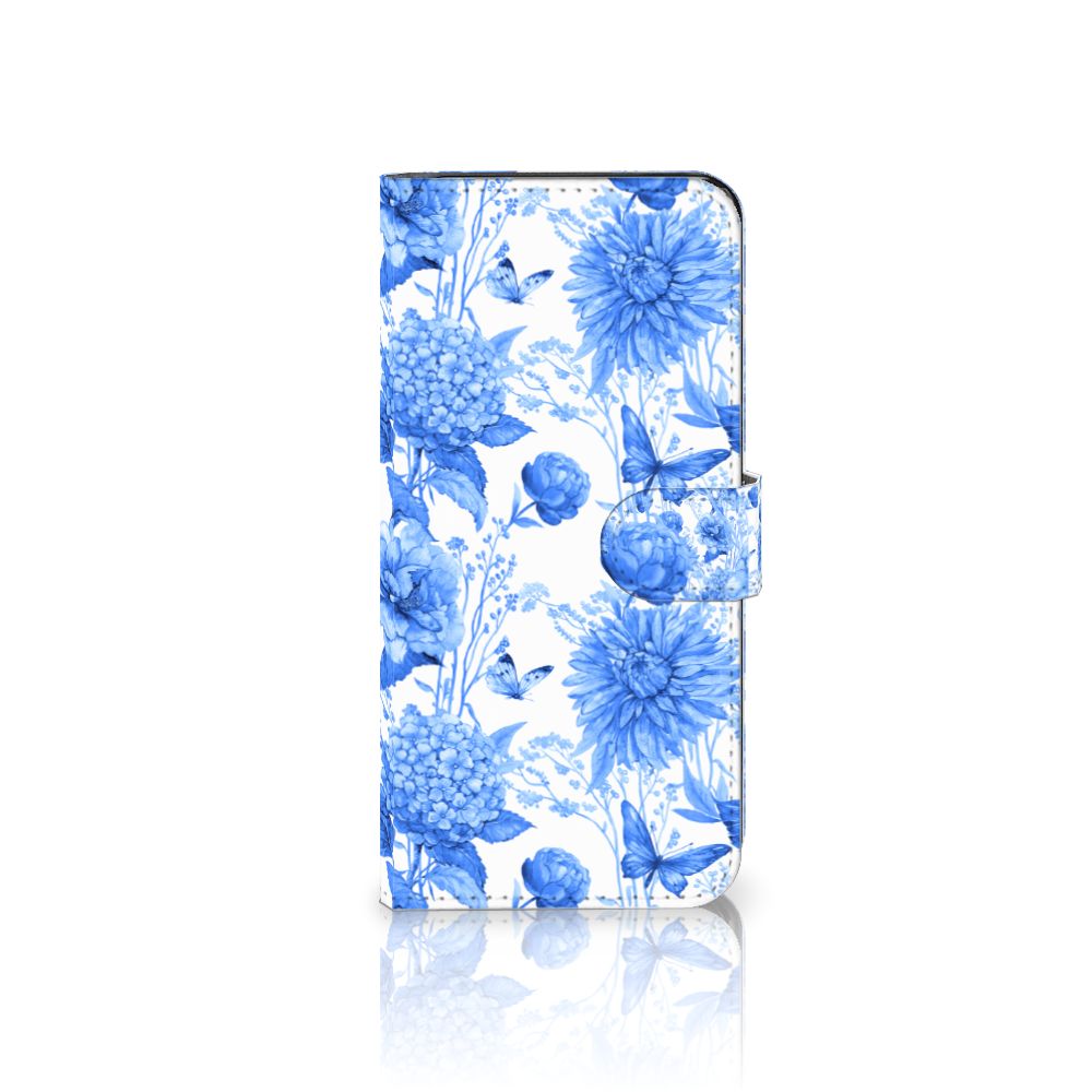 Hoesje voor Motorola Moto G13 | G23 Flowers Blue bloemen blauw vooraanzicht