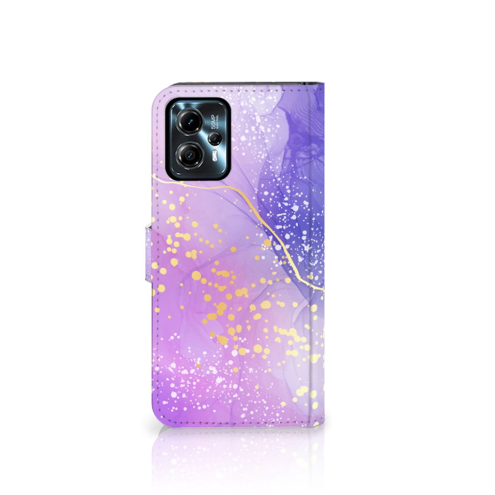 Motorola Moto G13 G23 hoesje Watercolor Paars voorkant