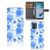 Hoesje voor Motorola Moto G53 Flowers Blue bloemen design vooraanzicht zijaanzicht binnenkant