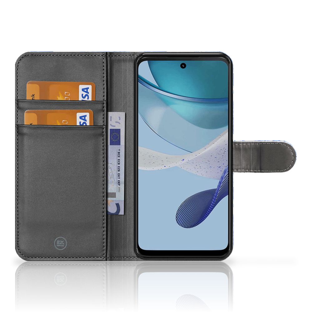 Moto G53 hoesje voor Motorola Moto G53 Flowers Blue binnenkant