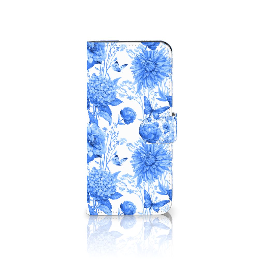 Hoesje voor Motorola Moto G53 Flowers Blue bloemenprint vooraanzicht