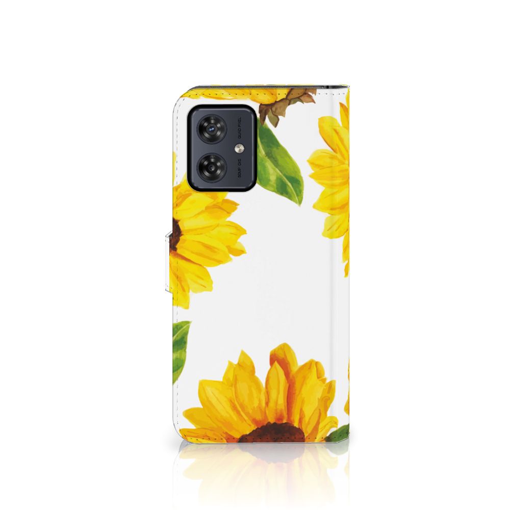 Motorola Moto G54 hoesje voor Motorola Moto G54 Zonnebloemen design zonnebloemen aanzicht