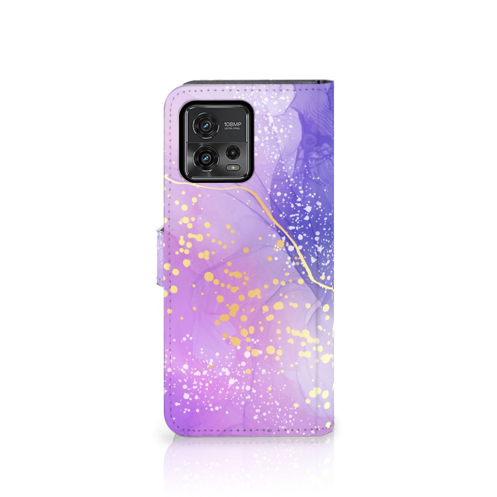 Motorola Moto G72 hoesje Watercolor Paars aanzicht
