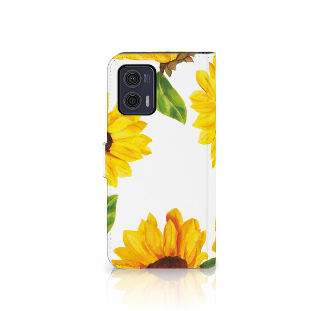 Motorola Moto G73 hoesje Zonnebloemen voorkant