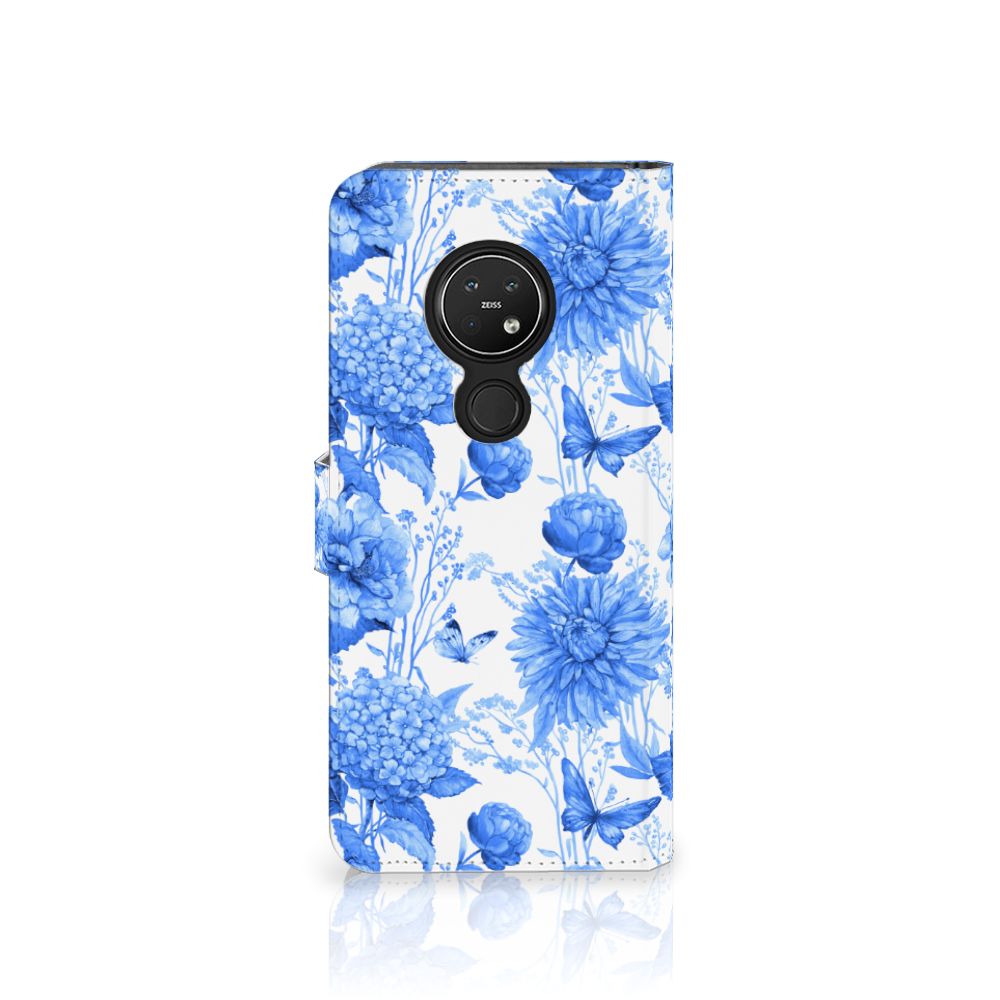 Nokia 7.2 Nokia 6.2 hoesje voor Nokia 7.2 | Nokia 6.2 Flowers Blue bloemen design voorkant