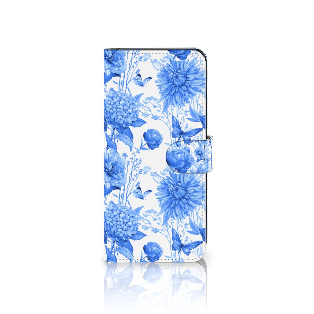 Nokia 7.2 | Nokia 6.2 Hoesje voor Nokia 7.2 | Nokia 6.2 Flowers Blue design bloemen blauw aanzicht