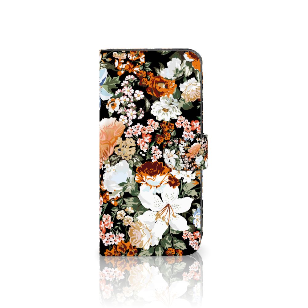 Hoesje voor Nokia C12 Dark Flowers phone case bloemen design voorkant
