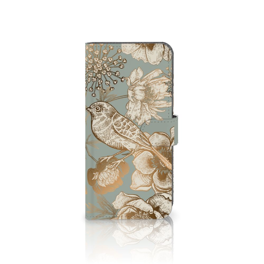 Hoesje voor Nokia C12 Vintage Bird Flowers voorkant