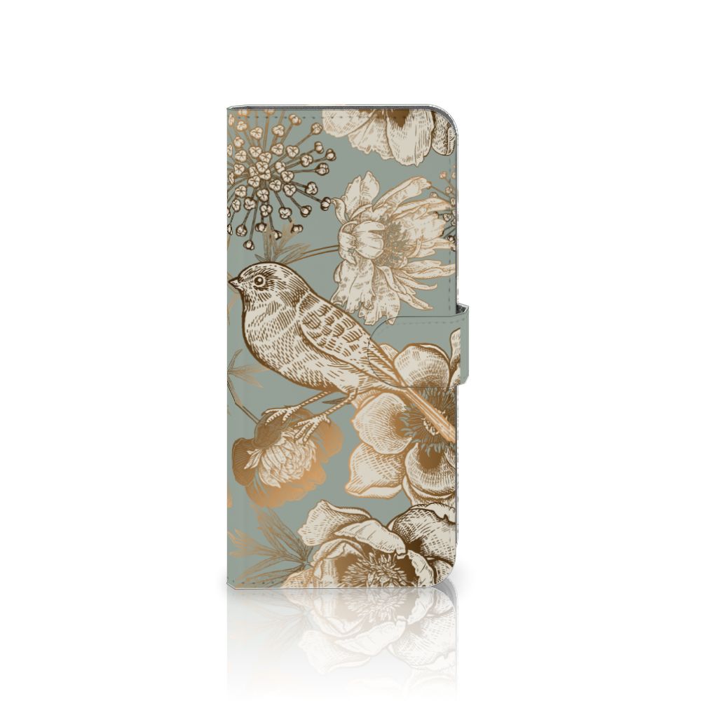 Hoesje voor Nokia C32 Vintage Bird Flowers voorkant weergave