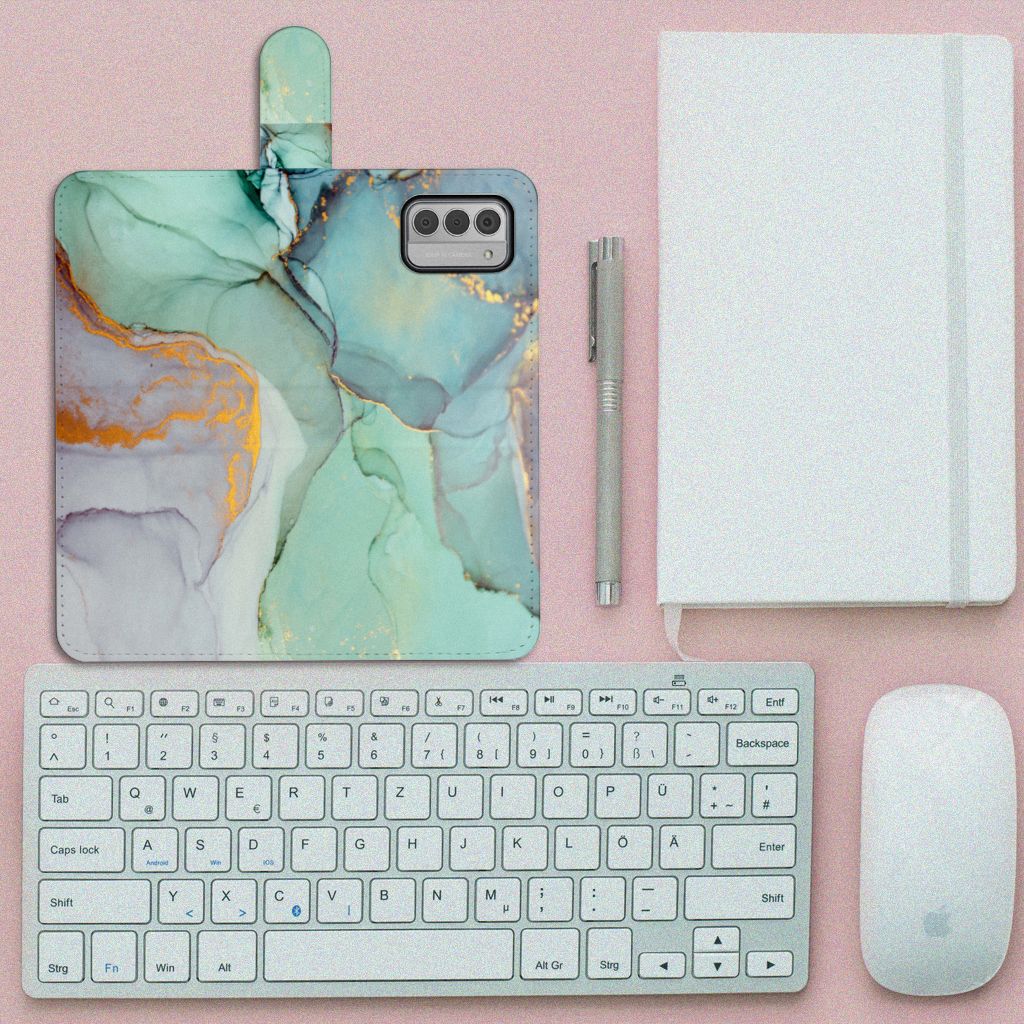 Nokia G42 hoesje Watercolor Mix bovenaanzicht