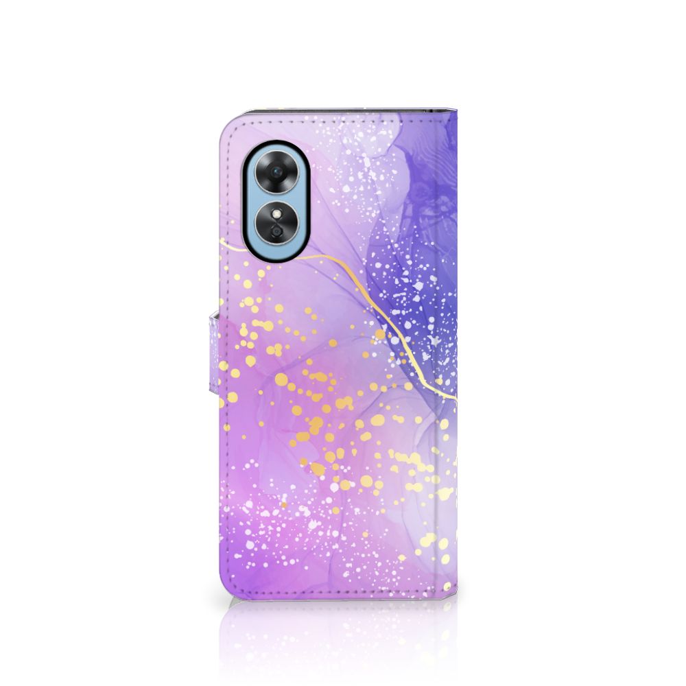 OPPO A17 Hoesje voor OPPO A17 Watercolor Paars designnaam aanzicht
