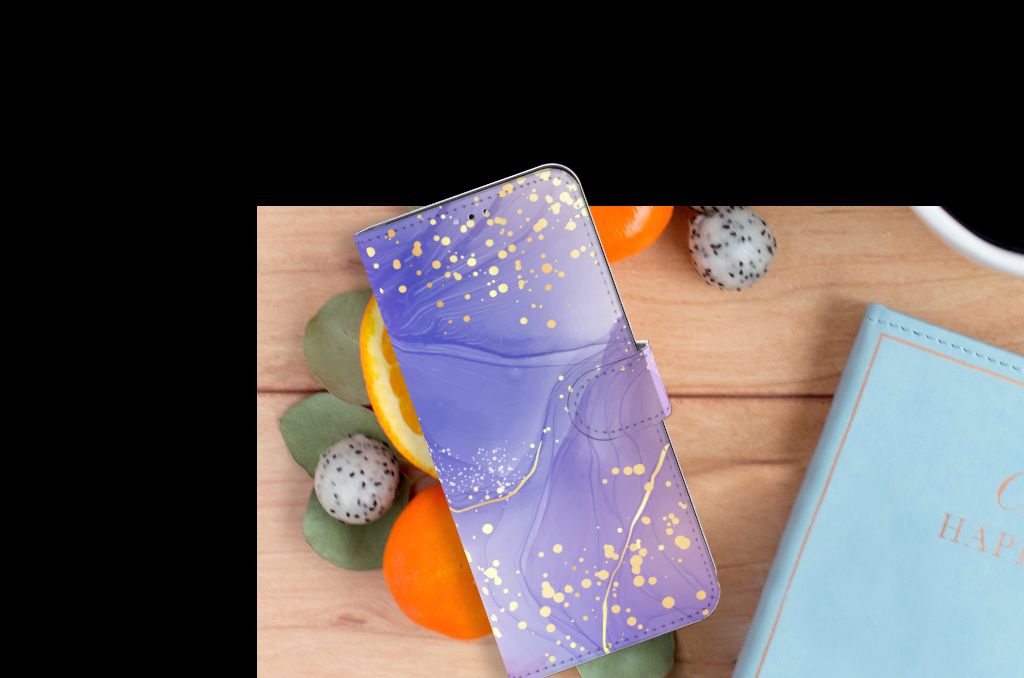OPPO A17 Hoesje voor OPPO A17 Watercolor Paars designnaam voorkant