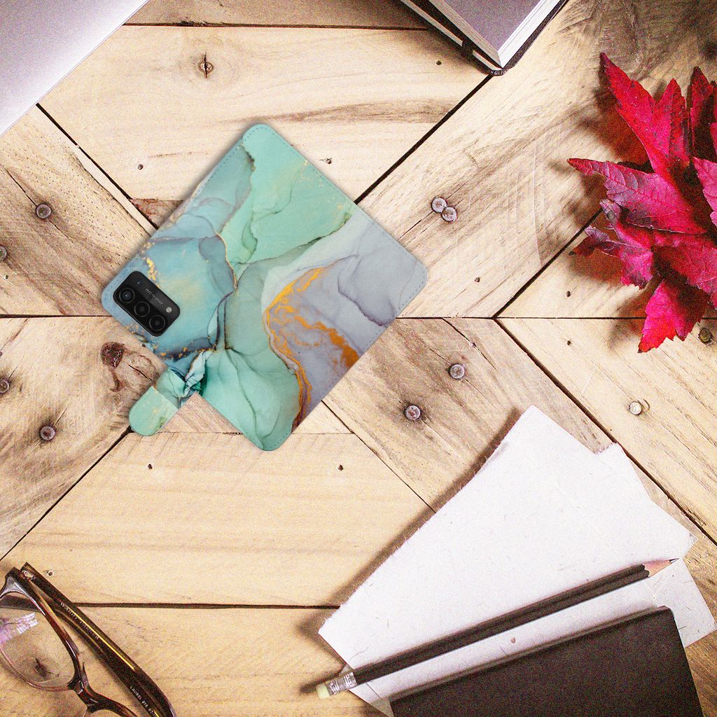 Hoesje voor OPPO A54 5G A74 5G A93 5G Watercolor Mix design aanzicht