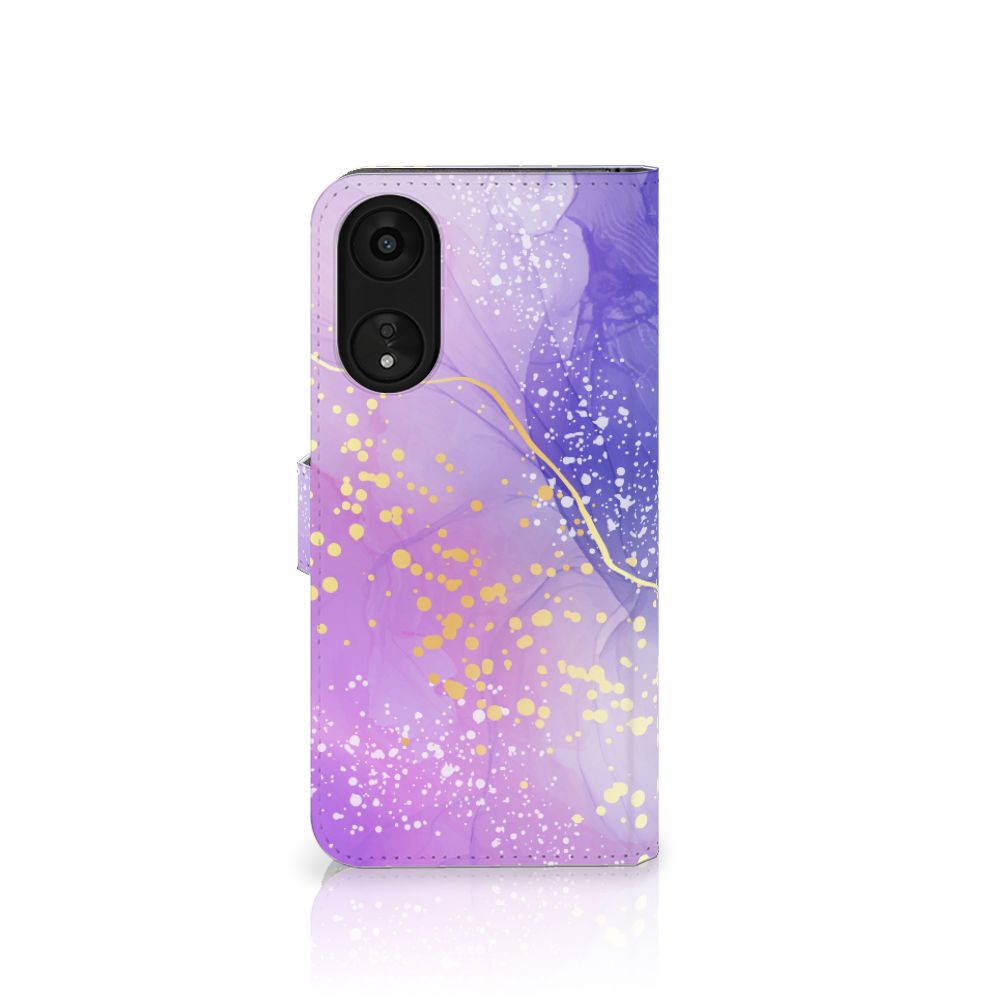 Hoesje voor OPPO A78 5G A58 5G Watercolor Paars design watercolor aanzicht voorkant