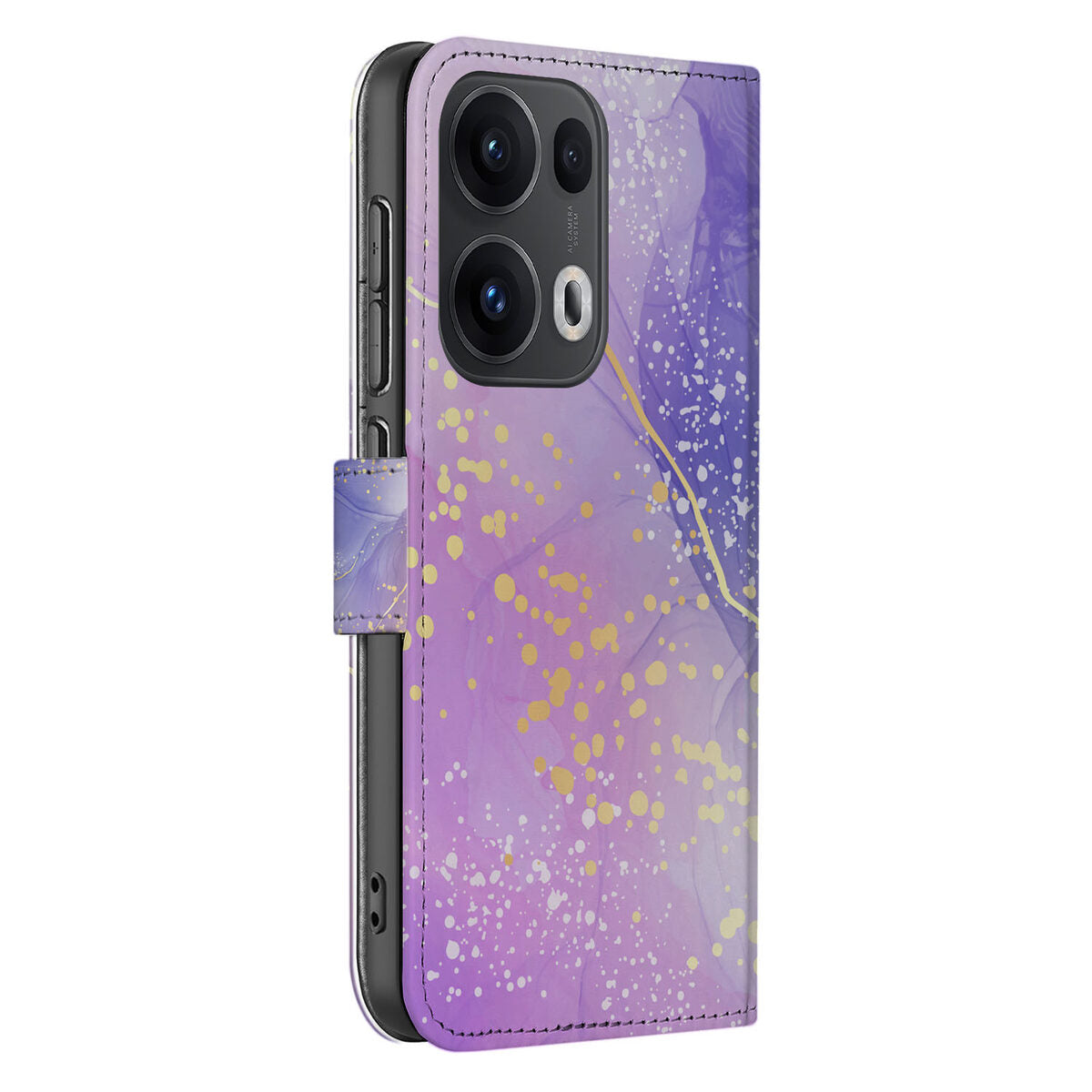 Hoesje voor OPPO Reno 13 Pro Watercolor Paars design watercolor aanzicht