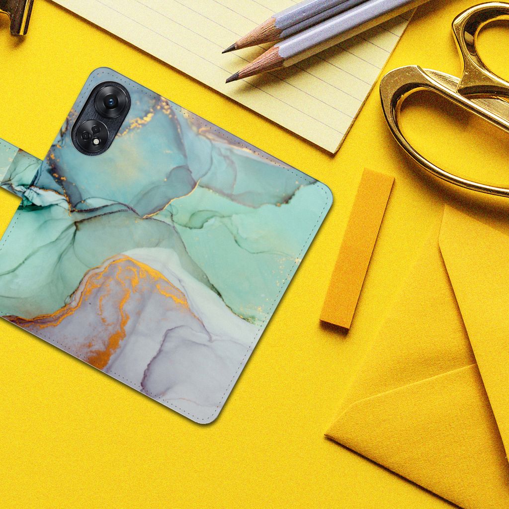 Hoesje voor OPPO Reno8 T 4G Watercolor Mix design bovenaanzicht