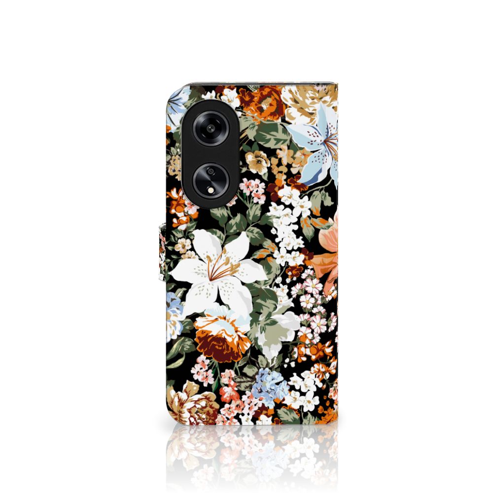Hoesje voor OPPO Reno8 T 5G Dark Flowers bloemen design voorkant