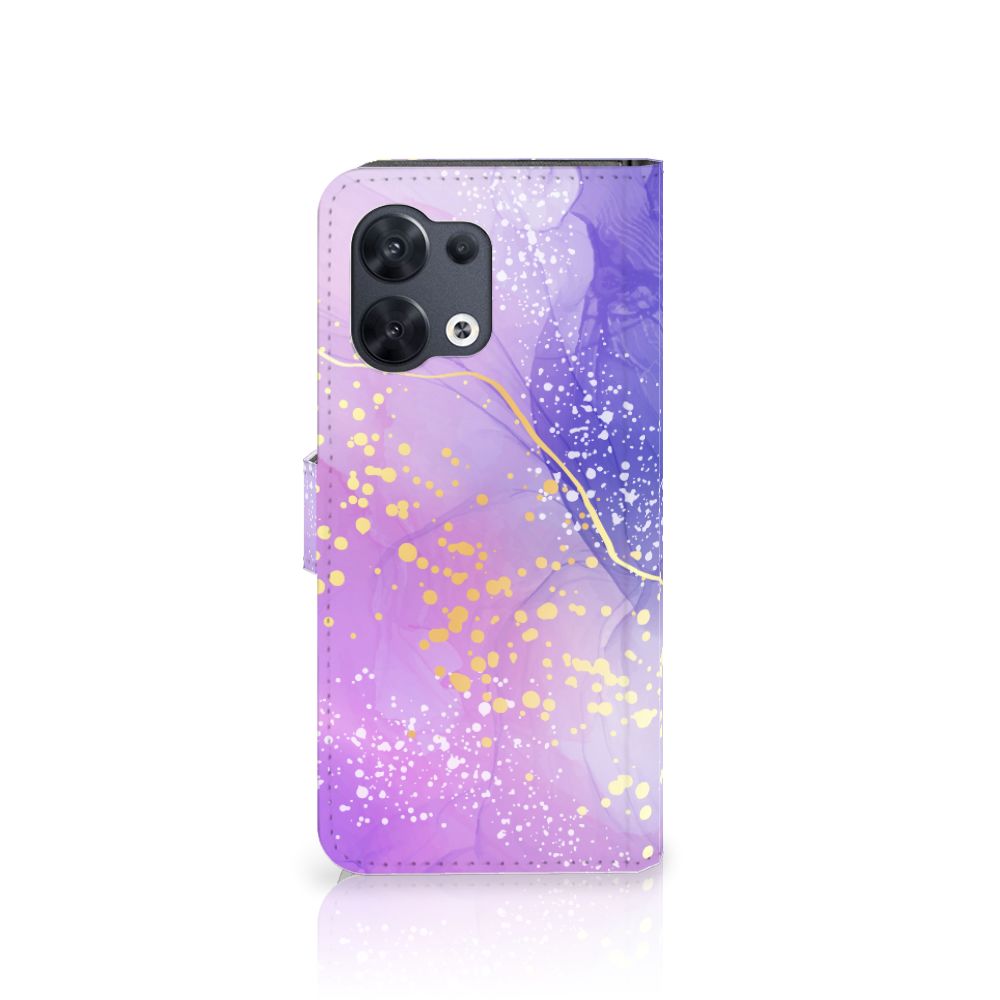 OPPO Reno8 hoesje Watercolor Paars voorkant