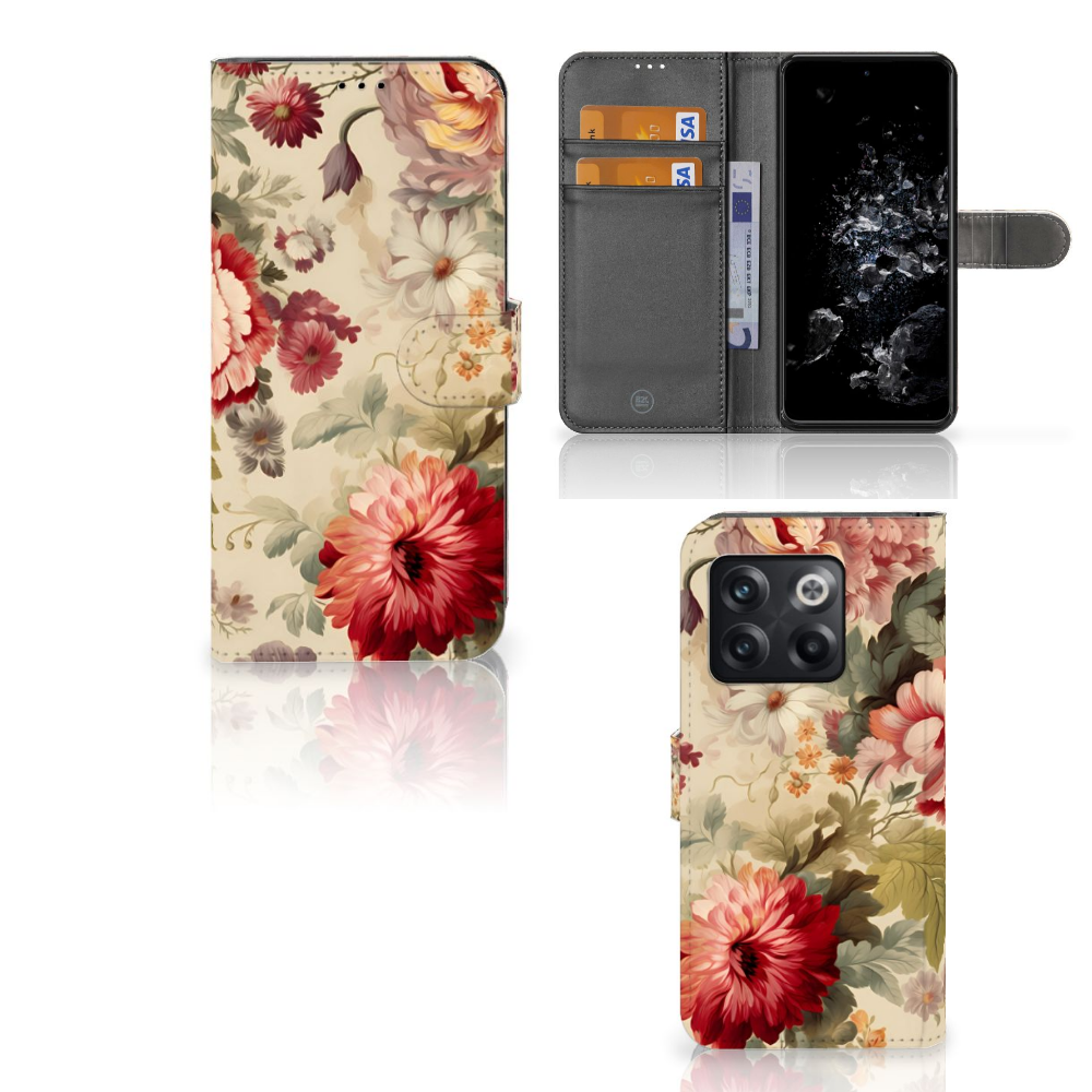 OnePlus 10T Hoesje voor OnePlus 10T Bloemen design bloemen aanzicht