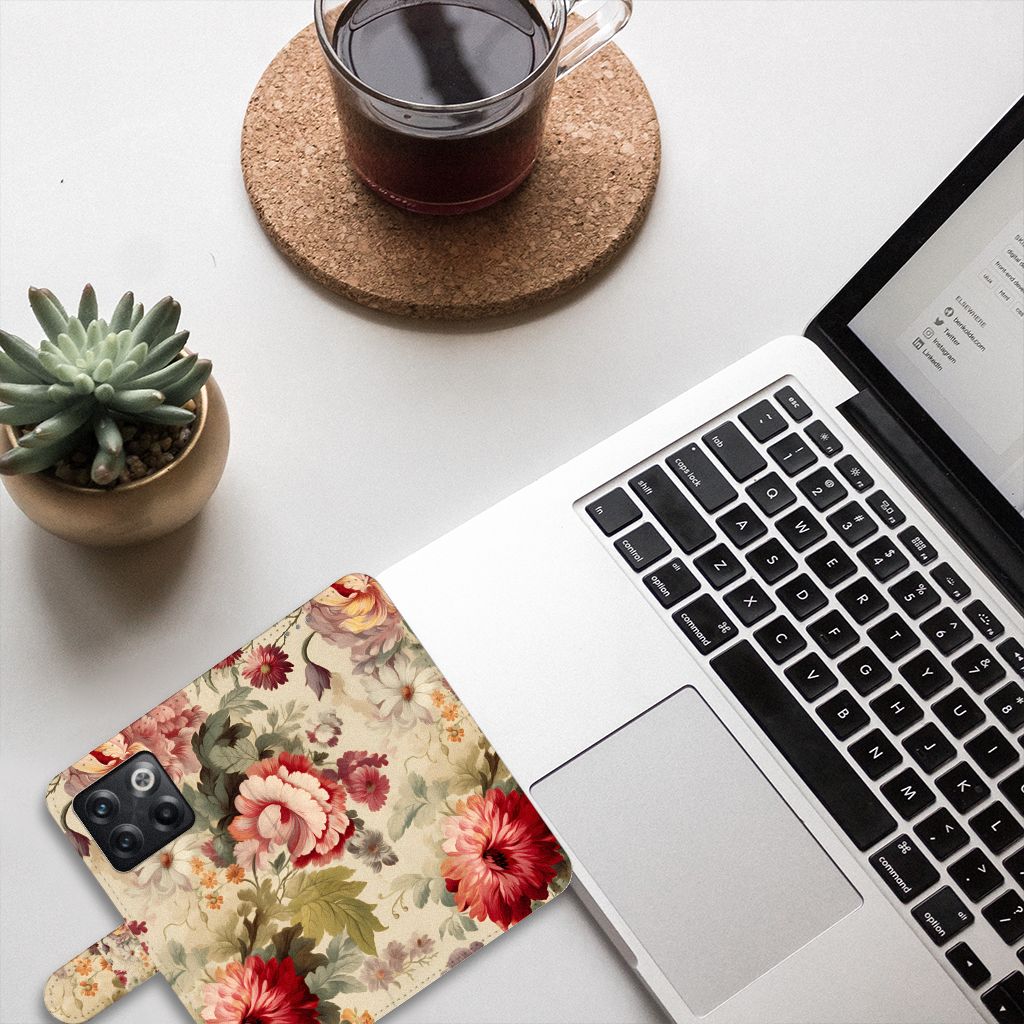 OnePlus 10T Hoesje voor OnePlus 10T Bloemen bovenaanzicht
